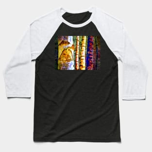 Birch Tree Trunks Baseball T-Shirt